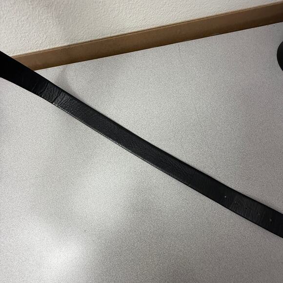 Vintage Wheel of Law Brass Buckle Tech Ether Guild Leather Belt Black Fits 38-41 - Picture 6 of 7